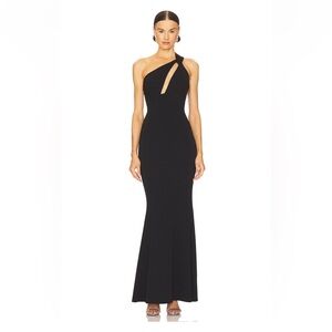 Katie May - Black One-Shoulder Evening Gown- Size Medium